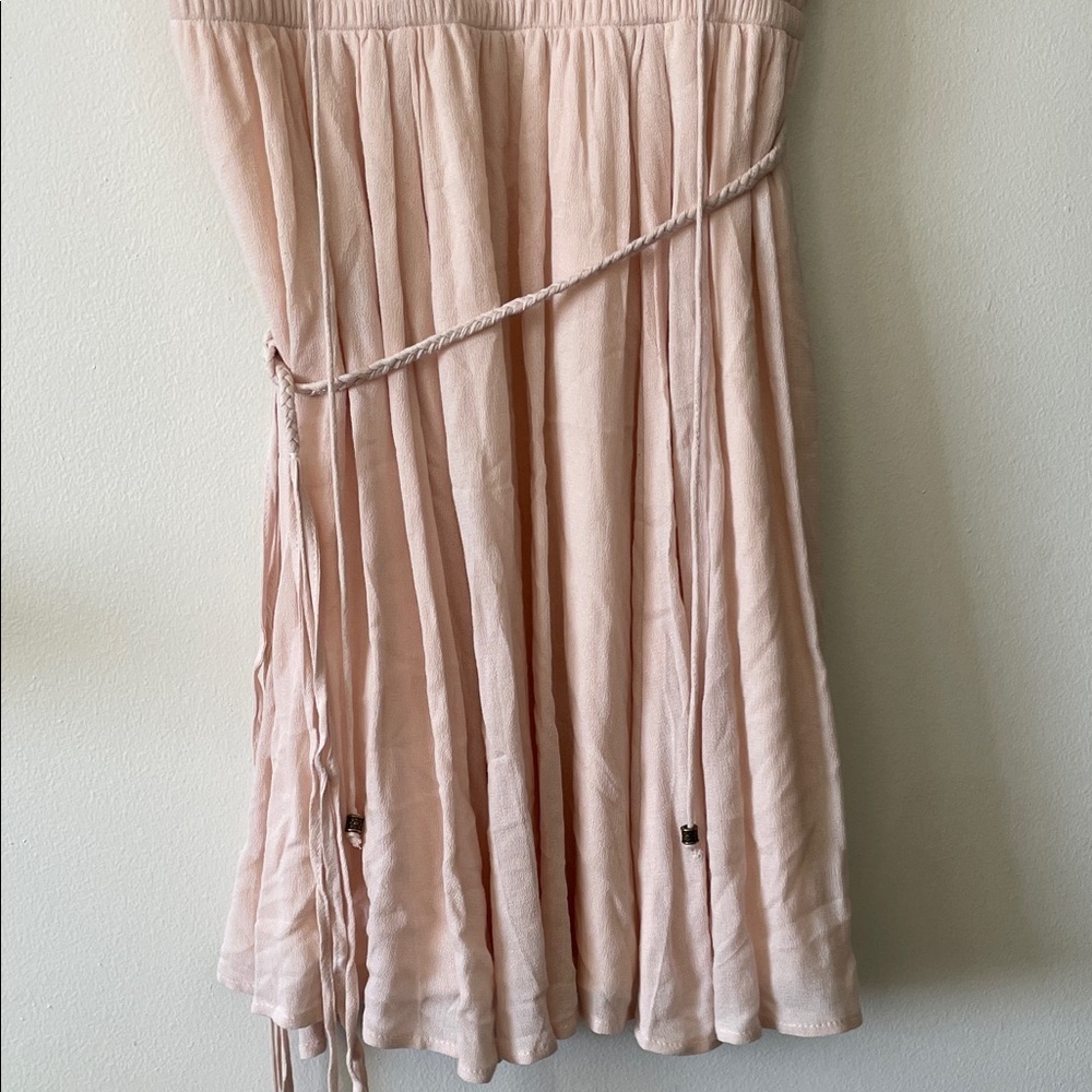 Chic Blush Ruffle Mini Dress - Picture 3 of 9